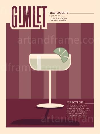 Gimlet Cocktail Print 