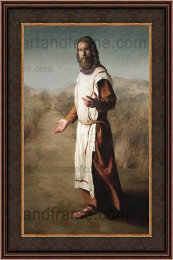 Jesus On The Road Framed Canvas