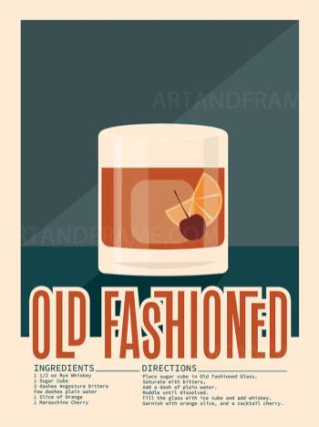 Old Fashioned Cocktail Print